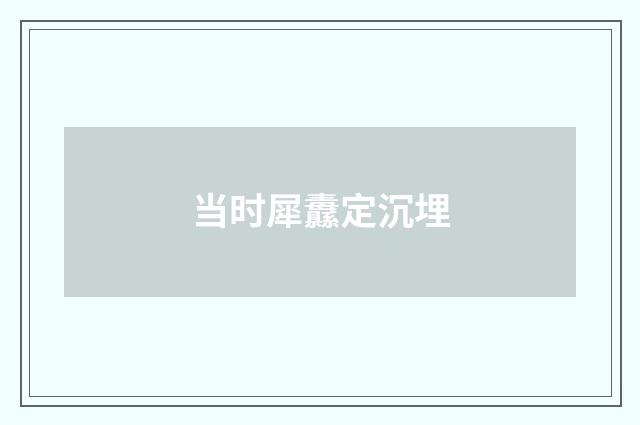 当时犀纛定沉埋
