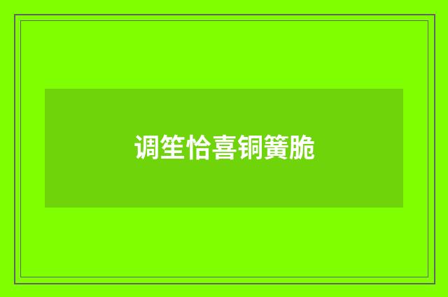 调笙恰喜铜簧脆