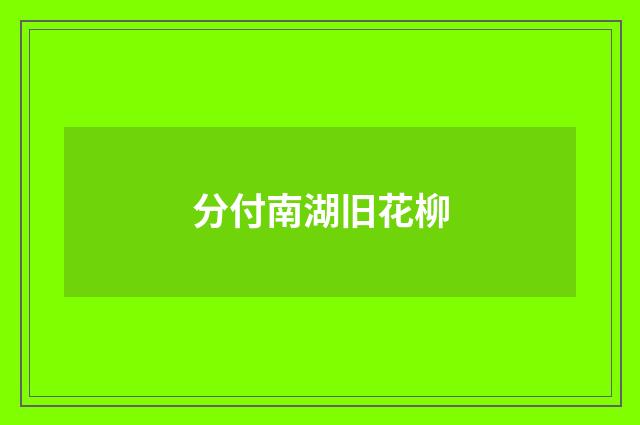 分付南湖旧花柳