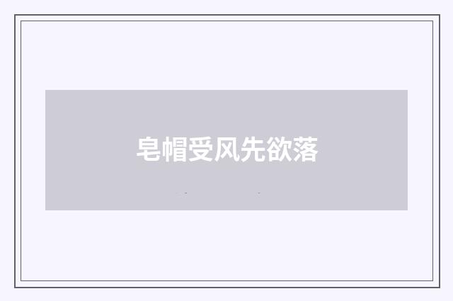 皂帽受风先欲落
