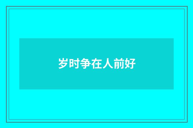 岁时争在人前好