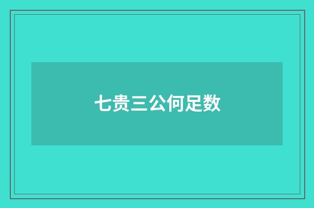 七贵三公何足数