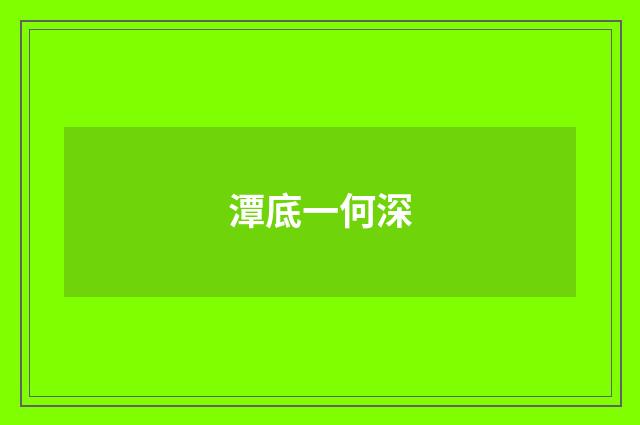 潭底一何深