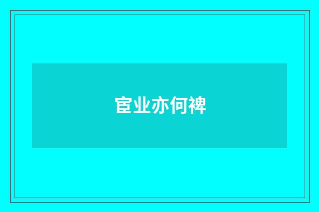 宦业亦何裨