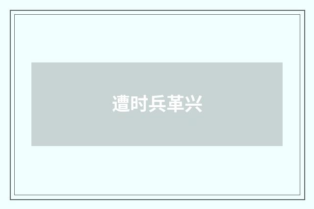 遭时兵革兴