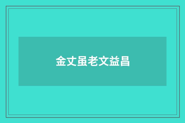 金丈虽老文益昌