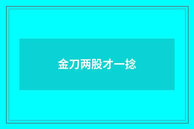 金刀两股才一捻