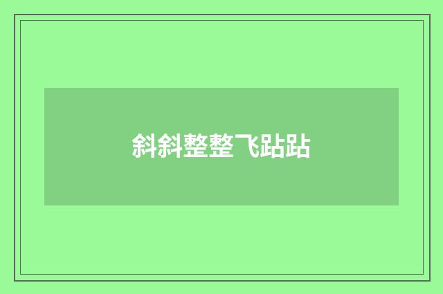 斜斜整整飞跕跕