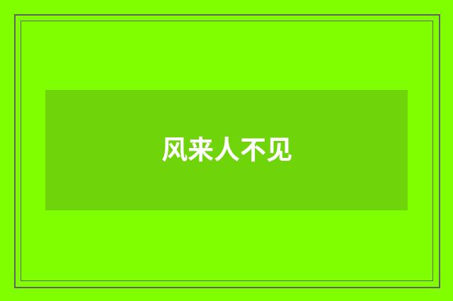 风来人不见
