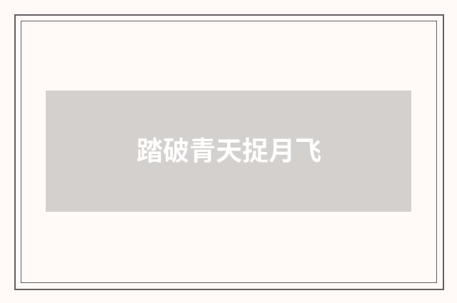 踏破青天捉月飞