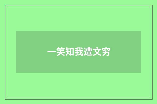 一笑知我遭文穷