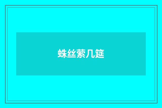 蛛丝萦几筵