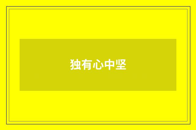 独有心中坚