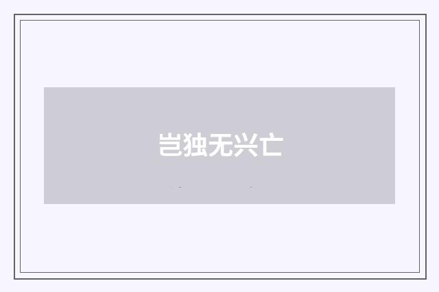 岂独无兴亡