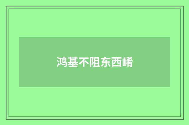 鸿基不阻东西崤