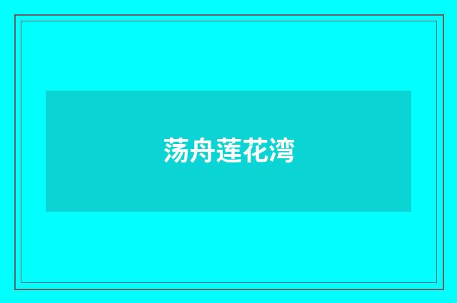 荡舟莲花湾