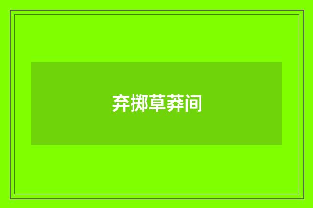 弃掷草莽间