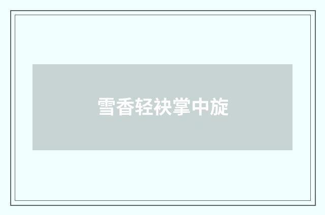 雪香轻袂掌中旋