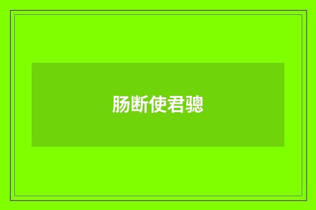 肠断使君骢