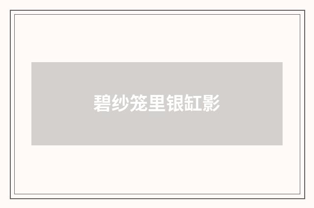 碧纱笼里银缸影