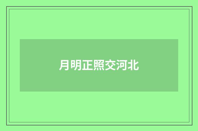 月明正照交河北