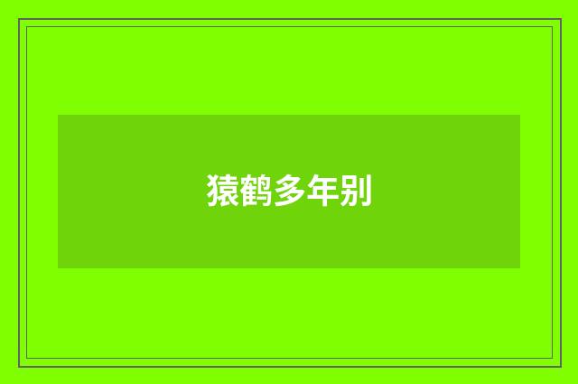 猿鹤多年别
