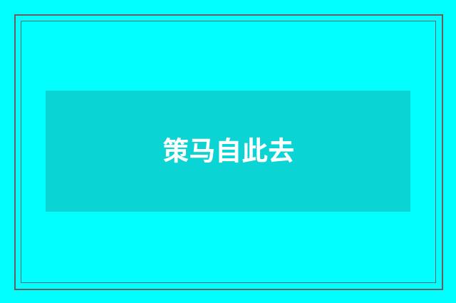 策马自此去