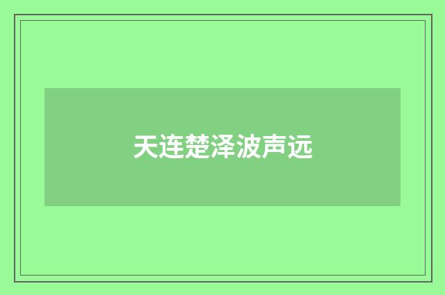 天连楚泽波声远