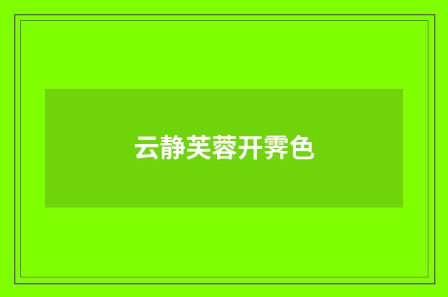 云静芙蓉开霁色