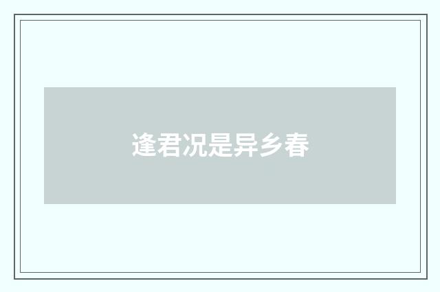 逢君况是异乡春