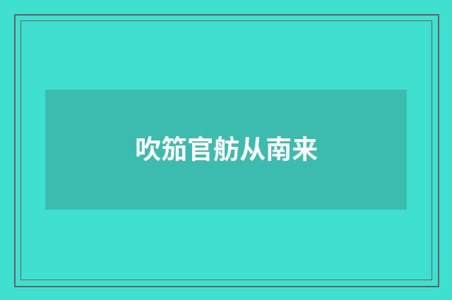 吹笳官舫从南来