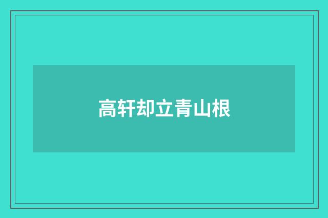 高轩却立青山根