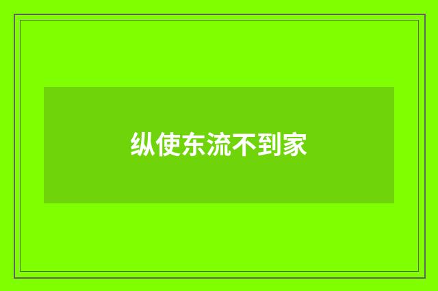 纵使东流不到家