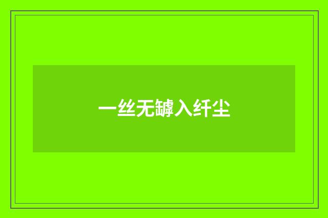 一丝无罅入纤尘