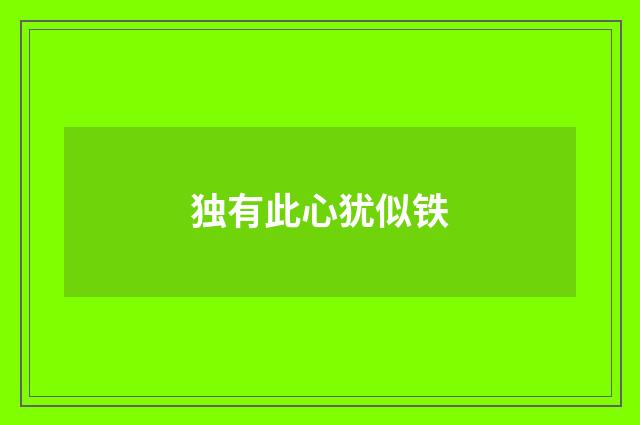 独有此心犹似铁