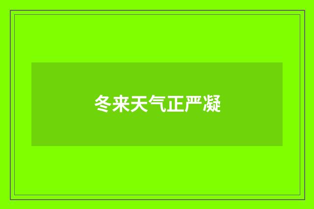 冬来天气正严凝