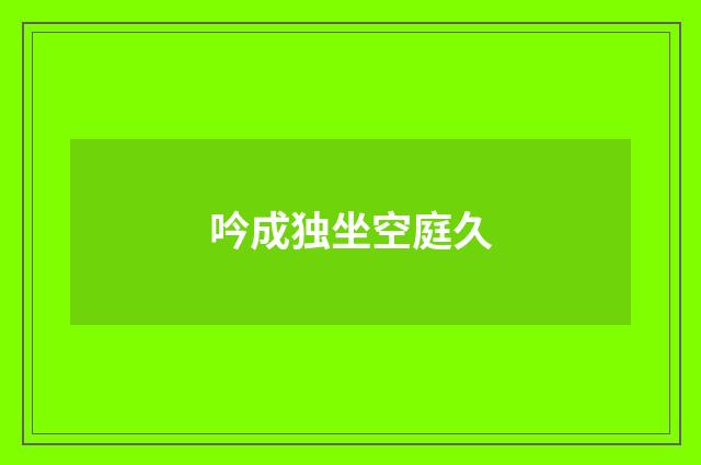 吟成独坐空庭久