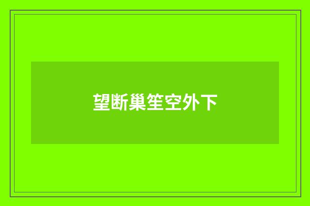 望断巢笙空外下
