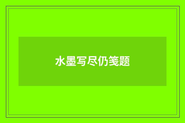 水墨写尽仍笺题