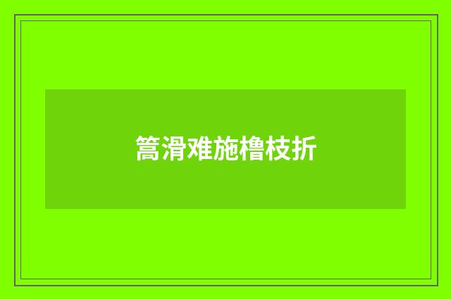 篙滑难施橹枝折