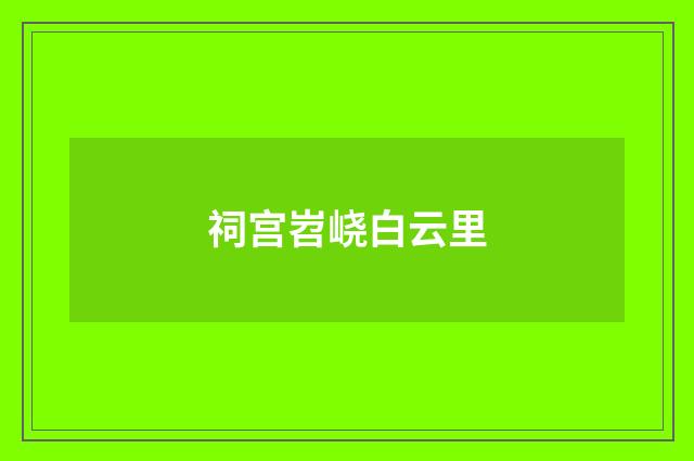 祠宫岧峣白云里