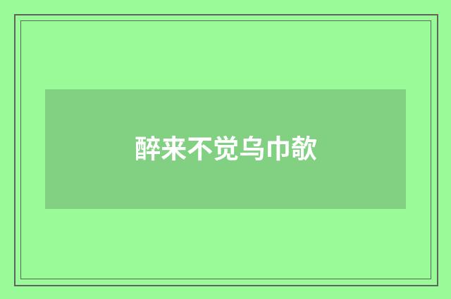 醉来不觉乌巾欹