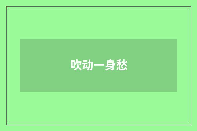 吹动一身愁