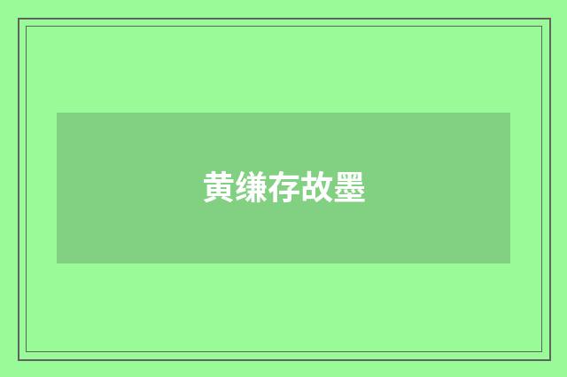 黄缣存故墨