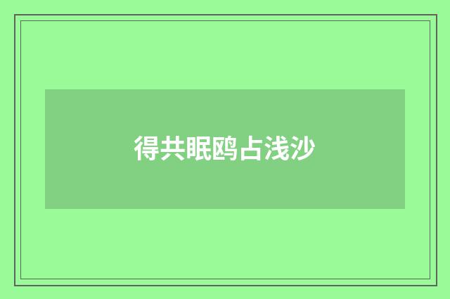 得共眠鸥占浅沙