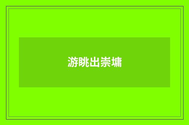 游眺出崇墉