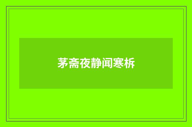 茅斋夜静闻寒柝
