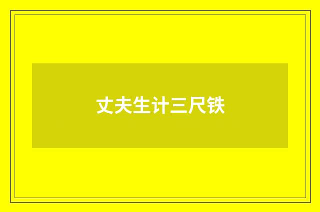 丈夫生计三尺铁