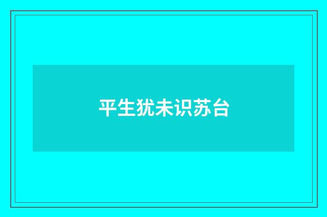 平生犹未识苏台