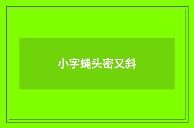 小字蝇头密又斜